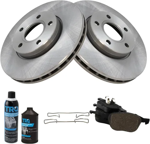 Miniatura 3 de TRQ Kit de pastillas de freno delantero y rotor, kit químico de freno, pastillas de freno de cerámica compatible con Ford C-Max 2012-2018 Focus