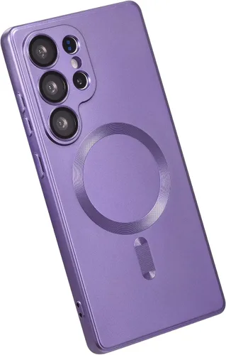 Miniatura 8 de Funda magnética para Samsung Galaxy S22 Ultra, silicona suave, delgada, antiarañazos, con protección de cámara, compatible con MagSafe, color negro
