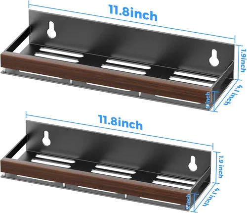 Miniatura 4 de Organizador magnético de especias de nogal para refrigerador, soporte de pared, estante de especias magnético para refrigerador, organizador
