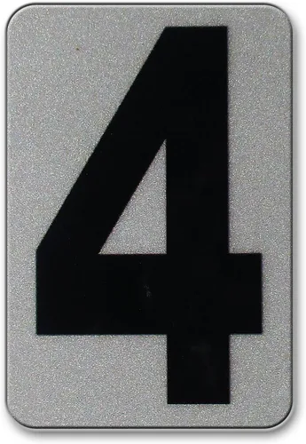 Miniatura 101 de Despegar y pegar individuales, números y letras de aluminio reflectantes, se adhiere al hormigón, madera, metal, azulejos, ladrillo, vidrio