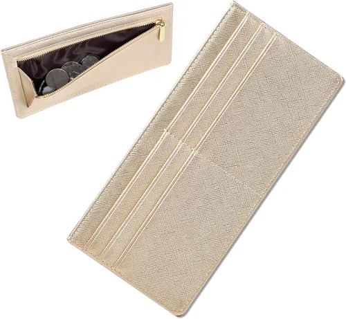 Miniatura 11 de Cartera Delgada para Tarjetas de Crédito Ultra Delgada Cartera Larga para Tarjetas Bolsillos con Cremallera Estuche para ID Cartera Pequeña Compacta