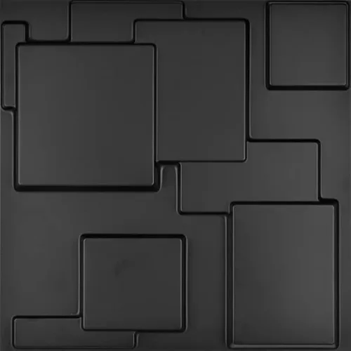 Art3d - Panel de pared cuadrado mágico, negro, 32 pies cuadrados (paquete de 12)