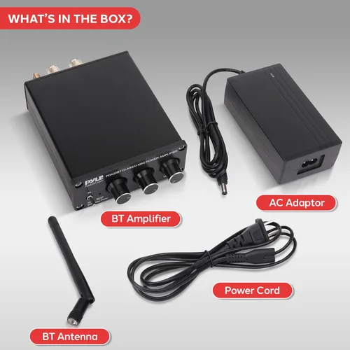 Miniatura 7 de Pyle - Mini amplificador estéreo Bluetooth para el hogar de 240 W, microreceptor compacto de 2 canales con diales de control de graves y agudos