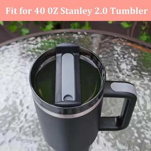 Miniatura 4 de Tapa de repuesto para vaso de 40 onzas compatible con Stanley Quencher, paquete de 2 fundas transparentes a prueba de derrames para accesorios