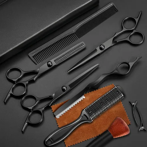 Juego de 11 tijeras profesionales para el cabello, suministros de peluquería de acero inoxidable, incluyendo tijeras rectas, tijeras para adelgazar