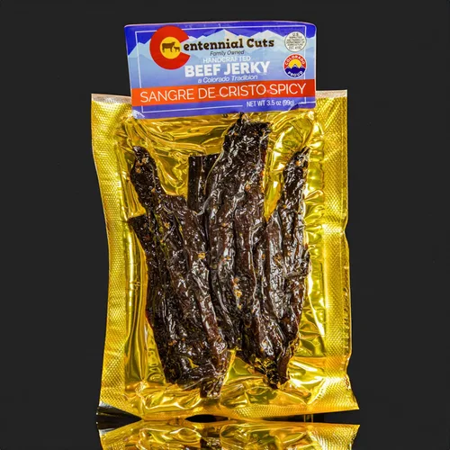 Miniatura 4 de Centennial Cuts - Sangre De Cristo Spicy Beef Jerky - 3.5 oz, de propiedad familiar, snack proteico