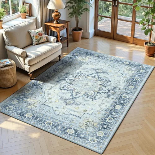 Miniatura 19 de Lofus 8x10 Alfombras de área para sala de estar, alfombra de área lavable, alfombras para dormitorio, cocina, alfombra vintage boho, alfombra suave