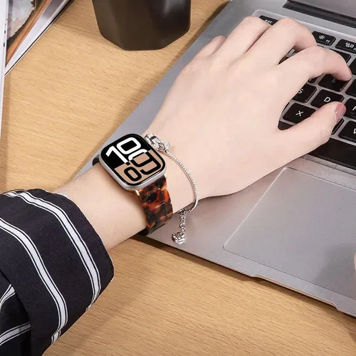 Miniatura 7 de Lerobo - Banda de resina compatible con Apple Watch Series 11/10/9/8/7 de 38mm 40mm 41mm 42mm 44mm 45mm 46mm 49mm, correa ligera de moda para iWatch