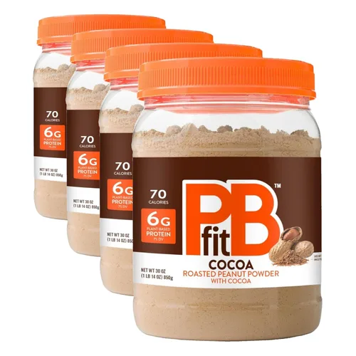 Miniatura 11 de PBfit 30 onzas de mantequilla de maní en polvo sabor a chocolate, mantequilla de maní en polvo de cacao hecha de cacahuetes tostados reales y cacao