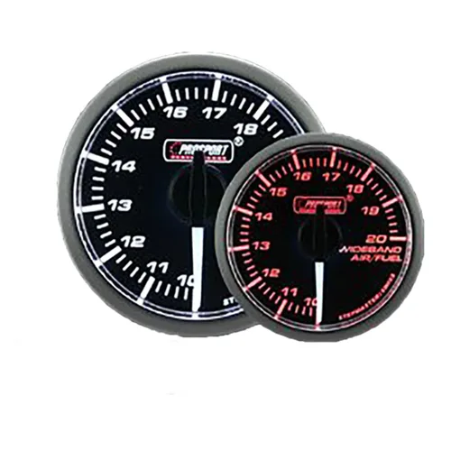 Miniatura 12 de Prosport Performance Medidor de relación de combustible aire de banda ancha Crystal Blue Series Lente ámbar/blanco transparente con puntero blanco