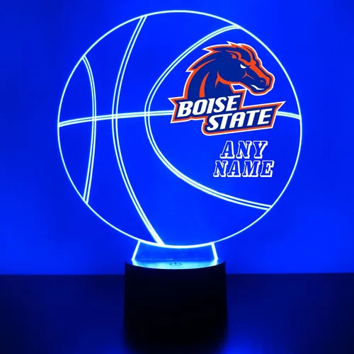 Miniatura 35 de Lámpara de luz nocturna personalizada de la Universidad de Missouri (Mizzou) Tigers con bola de baloncesto y logotipo, letrero LED con control