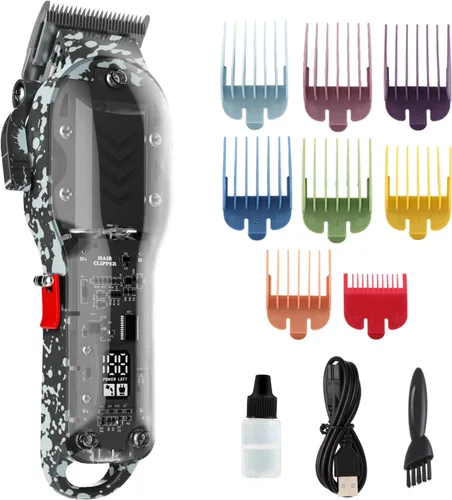 Miniatura 10 de Cortapelos profesional para mujer, kit de peluquería inalámbrico para cortar y arreglar el cabello, juego de cortapelos para corte de pelo de Rosa
