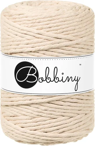 Miniatura 7 de Bobbiny Cordón de macramé XXL de 0.197 in de una sola capa (aguamarina), 108 yardas/330 pies (100% algodón reciclado)
