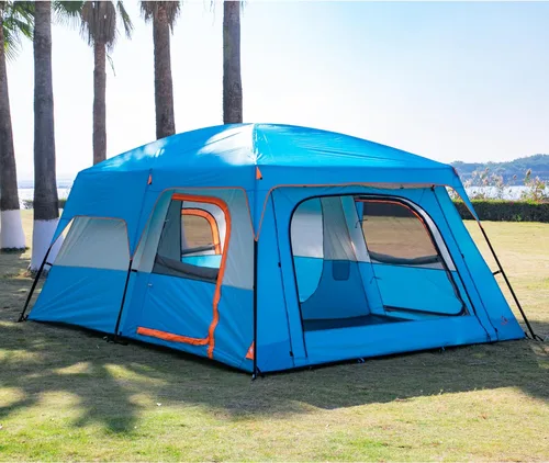 Miniatura 10 de KTT Extra Large Tent 6-12-14 Person,Family Cabin Tents,2 Rooms,3 Doors and 3 Windows with Mesh,Straight Wall,Waterproof,Double Layer,Big Tent for
