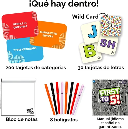 Miniatura 7 de Skillmatics Juego de mesa y cartas: juego de primera a 5, categoría con un toque, perfecto para fiestas, familia, noche de juegos, pensamiento