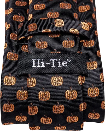 Miniatura 13 de Hi-Tie Corbata clásica de cachemira para hombre con pañuelo y gemelos a cuadros