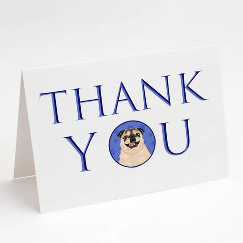 Miniatura 77 de Caroline's Treasures CK8919GCA7P - Tarjetas de felicitación y sobres de agradecimiento tricolor #1, diseño de pastor australiano, color negro, Blanco