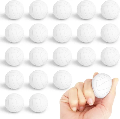 Bolas antiestrés de mini voleibol Hxezoc 20 paquetes de espuma de voleibol, pelotas deportivas pequeñas de apretar, juguete a granel para ansiedad,