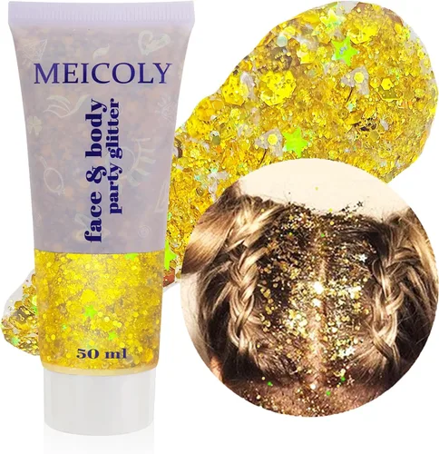 Miniatura 43 de MEICOLY Purpurina corporal roja, blanca y azul, accesorios del 4 de julio, purpurina para el cabello para niños, atuendos del 4 de julio