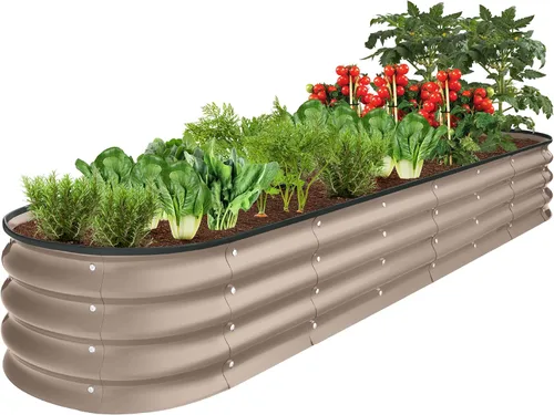 Miniatura 15 de Best Choice Products Cama de jardín elevada de metal para exteriores de 8 x 2 x 1 pies, maceta ovalada de raíces profundas para verduras, flores