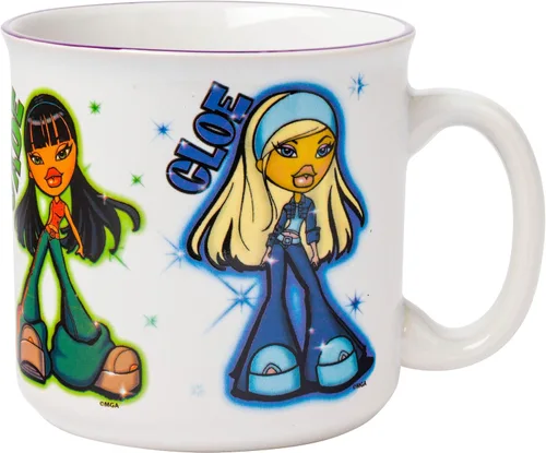 Miniatura 37 de Silver Buffalo - Taza de cerámica de campamento de Los Ositos Cariñositos con purpurina y frase «Positive Vibes» de 20 onzas Care Bears Vibes
