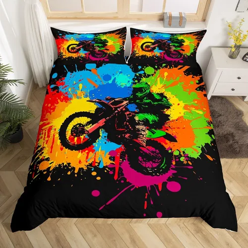Miniatura 20 de Erosebridal Juego de ropa de cama para niños de construcción tamaño individual para niños, cubierta de edredón para camiones excavadoras, juego