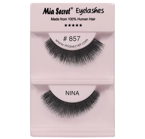 Mia Secret Demi Wispies - Pestañas postizas de estilo natural, pestañas de tira fina, banda transparente invisible, pestañas de cabello humano