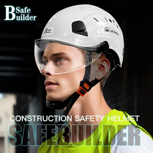 Miniatura 5 de Casco de Seguridad de Construcción con Visera Casco Duro ABS Cascos Duros de Ventilación Ajustable Protección de Cabeza de Trabajo Industrial