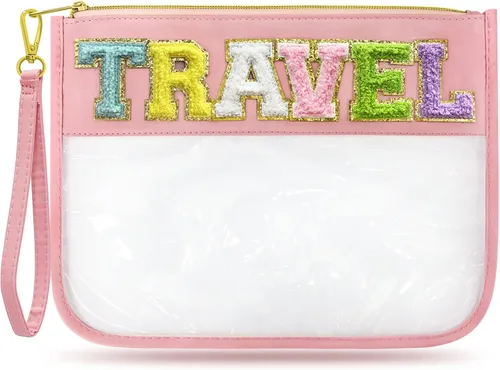 Miniatura 15 de Bolsa de viaje transparente con cremallera de chenilla, bolsa de maquillaje de nailon, bolsa de maquillaje de preparación, bolsa de aseo Bocadillos