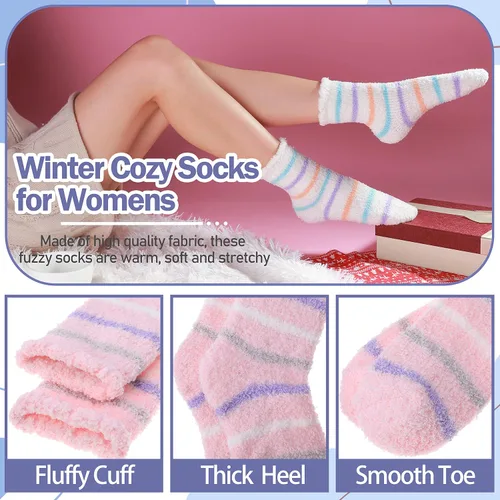 Miniatura 4 de ANTSANG Womens Fuzzy Socks Slipper Winter Fluffy Comfy Cozy Socks Cabin Warm Home Socks
