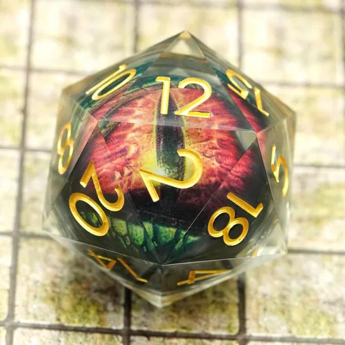 Miniatura 19 de Sharp Edge Eyeball D20 - Dados grandes individuales de 1.76 pulgadas con estuche de regalo, dados de ojo móvil de dragón para Calabozos y Dragones