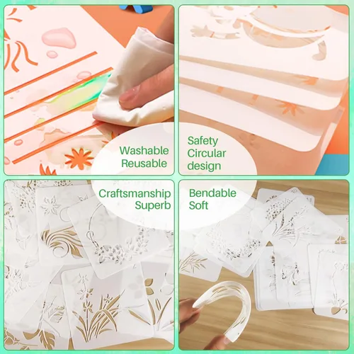 Miniatura 5 de Plantillas de granja para pintar, plantillas de pintura de roca, plantillas pequeñas para pintar en madera, pared, azulejos, muebles, plantillas
