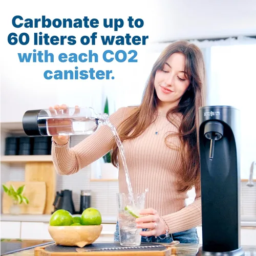 Miniatura 8 de SENSEation Máquina de Soda Accesorios de Cocina, Nuevos Artículos Esenciales para el Hogar - Juego de Máquina de Agua con Gas con 2 Cartuchos de CO2