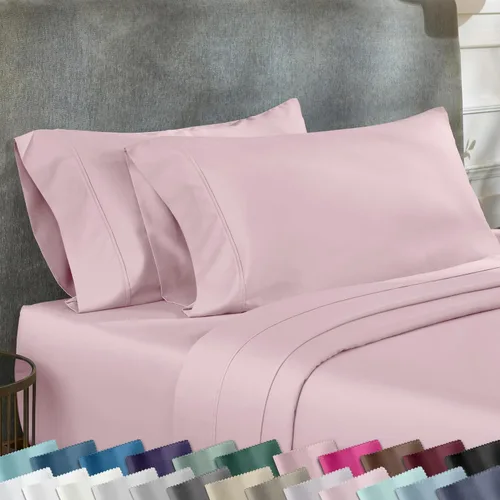 Fundas de almohada de algodón de 400 hilos 22 - rosa