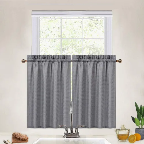 Miniatura 21 de CAROMIO - Cortina para cocina, cortina texturizada, cortinas para ventana de baño, varios tamaños