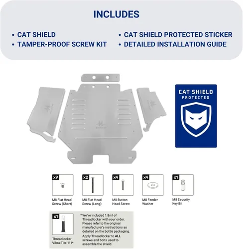 Miniatura 3 de Escudo antirrobo para convertidor catalítico, compatible con Toyota 4Runner 2014-2024, 4.0L con KDSS - Protección de convertidor catalítico