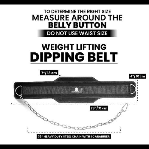 Miniatura 2 de Cinturón de inmersión para levantamiento de pesas, cinturón con peso con cadena para dominadas, cinturón de levantamiento de gimnasio