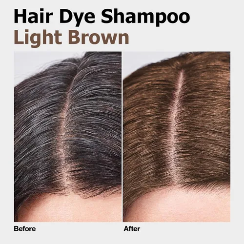 Miniatura 2 de Champú 3 en 1, color de cabello semipermanente, tinte para el cabello castaño claro, seguro y profesional, fácil de usar, para salón y hogar, 16.9