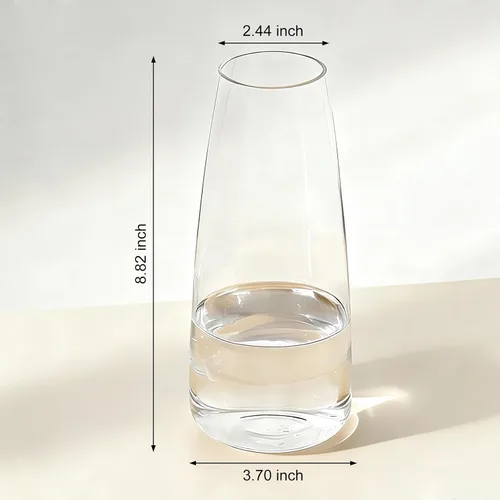 Miniatura 2 de Jarrón de vidrio transparente para decoración del hogar, decoración moderna del hogar para flores de tallo largo, centro de mesa para sala de estar