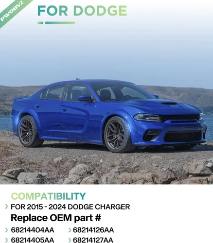 Miniatura 5 de Luces LED azules de marcador lateral para Dodge Charger 2015 2016 2017 2018 2019 2020 2021 2022 2023 2024, lámparas de parachoques delantero