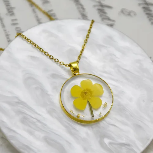 Miniatura 80 de Pressed Flower Necklace Gift for Women Personalized Handmade Necklaces Birth Flower Necklace