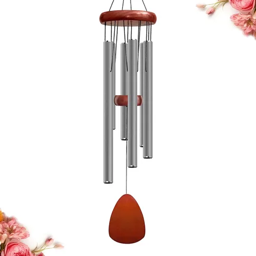 Miniatura 27 de Bursvik Campanilla de viento de 28 pulgadas, campanillas de viento decorativas en metal para exteriores, conmemorativas, regalo de recuerdo, Negro