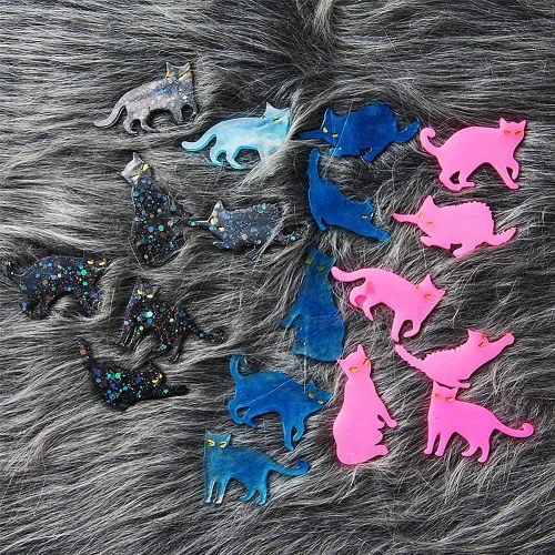 Miniatura 2 de Molde de resina para gatos, lindos moldes de silicona epoxi para colgante, molde de fundición para joyería de bricolaje, collar, aretes, ornamento