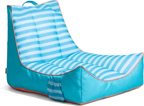 Miniatura 21 de Big Joe Captain's Float - Tumbona para piscina, no necesita inflado, malla de doble cara con rayas náuticas americanas, tela de drenaje rápido, 3