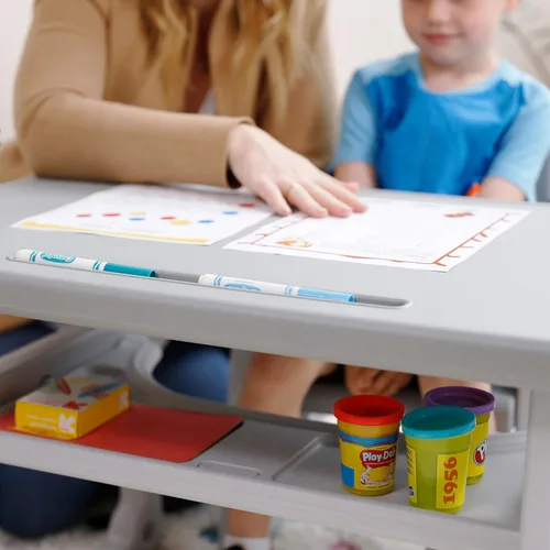 Miniatura 7 de ECR4Kids Escritorio y Silla Plus para Niños, Muebles para Niños, Gris Claro, 2 Piezas