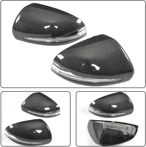 Miniatura 6 de Cubiertas de espejo lateral de fibra de carbono para Mercedes Benz W205 W213 W222 W257 Kit de cuerpo de tapas retrovisoras de repuesto (LHD)