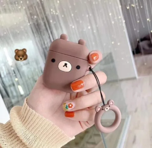 Miniatura 15 de Funda de silicona para Airpods de 1/2 ganchos con anillo de agarre, bonita funda de diseño de dibujos animados 3D, fundas divertidas y elegantes