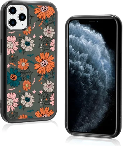 Miniatura 8 de Funda para iPhone 11 Pro Max, funda protectora de poliuretano termoplástico (TPU) a prueba de golpes, diseño de cabeza de calabaza, diseño de araña