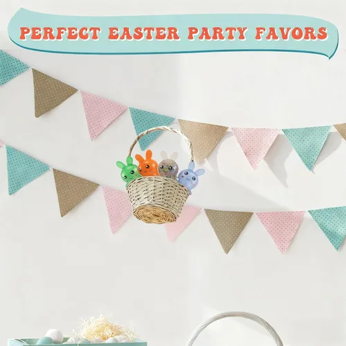 Miniatura 8 de Relleno para cesta de Pascua, esenciales para cesta de Pascua, 4 unidades, bolas de estrés de conejo de Pascua para adultos, bolas para aliviar