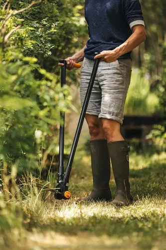 Miniatura 5 de Fiskars PowerLever 1001565 - Tijeras multifuncionales para setos y césped, alcance de hasta 8.2 ft, color negro/naranja